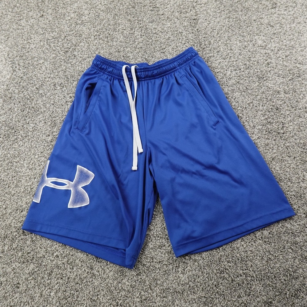 Under Armour Shorts Mens M Blue Loose Baggy UA‎ Tech Drawstring Active Gym Train